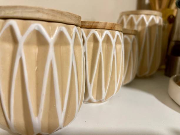 istock Wooden sugar bowl, thyme and pepper containers 1556528599