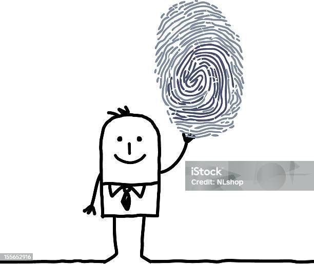 Businessman Amp Fingerprint Stock Illustration - Download Image Now - Track - Imprint, All People, Business