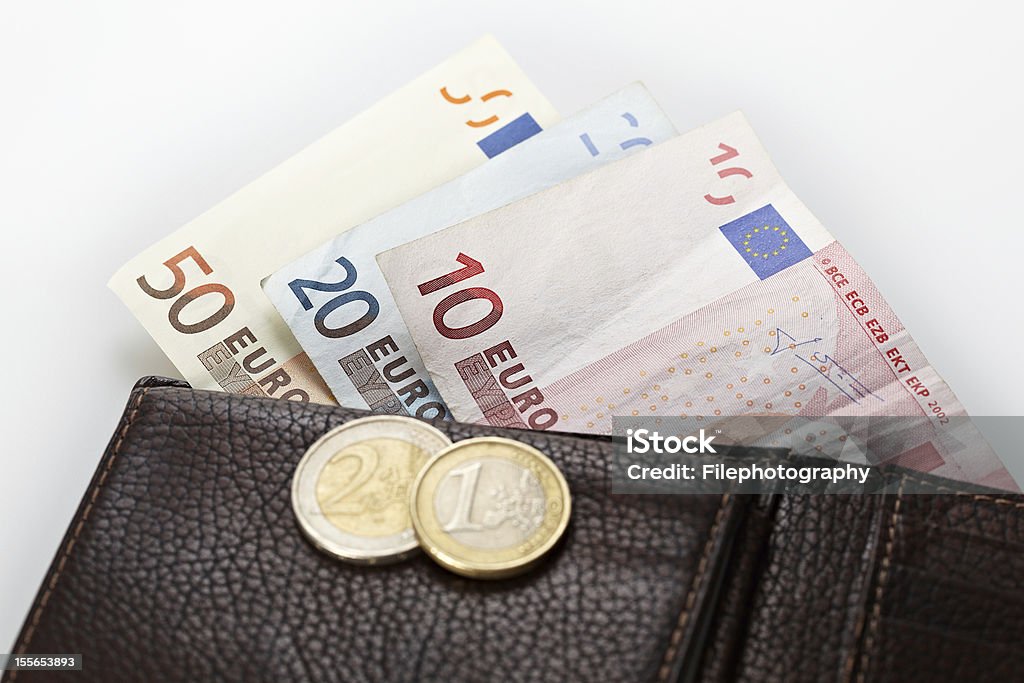 Portafoglio con euro - Foto stock royalty-free di Attività commerciale