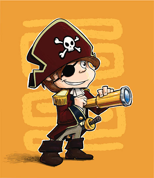 Little Pirate Illustration v10 EPS. glengarry cap stock illustrations