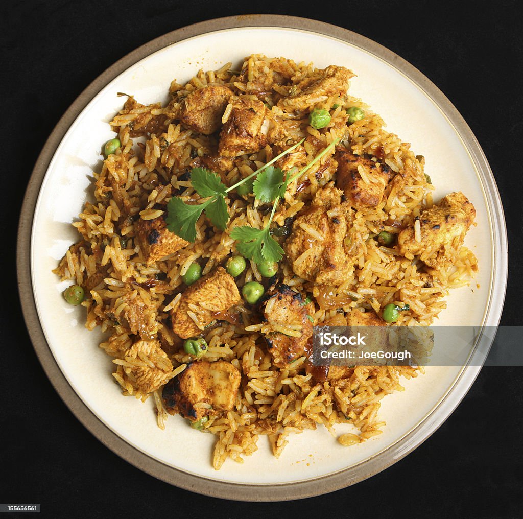 Indian Chicken Biriyani Curry Food Indian chicken tikka briyani meal Biryani Stock Photo