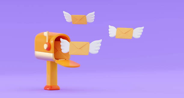 istock 3D Mailbox and flying envelope with wings Mail delivery and newsletter concept 1556573554