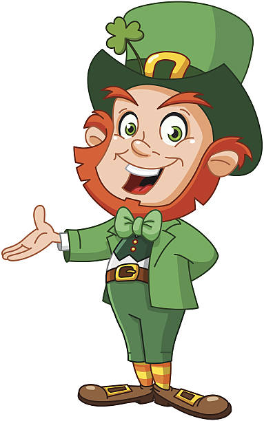 ilustraciones, imágenes clip art, dibujos animados e iconos de stock de duende irlandés presentación - leprechauns