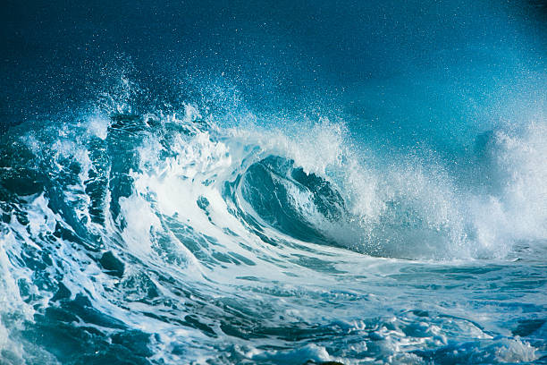 istock Crashing blue and white waves in the ocean 155664982