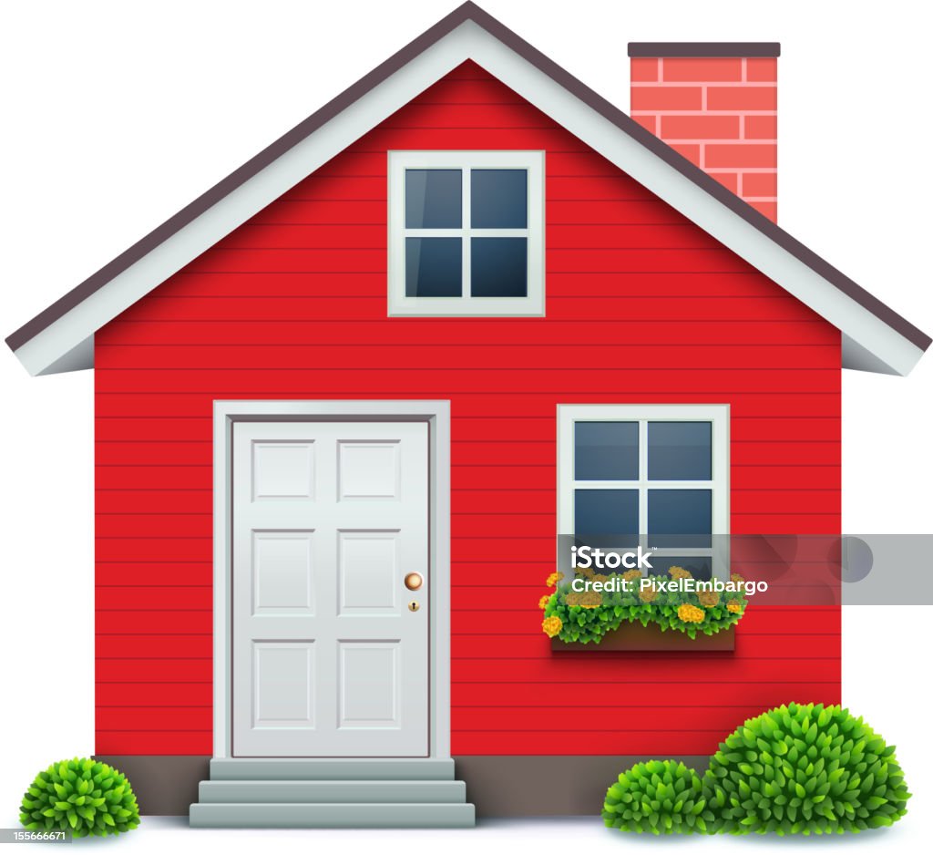 Vector Illustration Of Red House Icon Stock Illustration ...