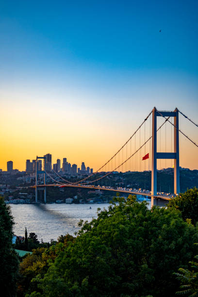 istock Istanbul Bosphorus Bridge, Bosphorus Bridge at sunset time 1556670884
