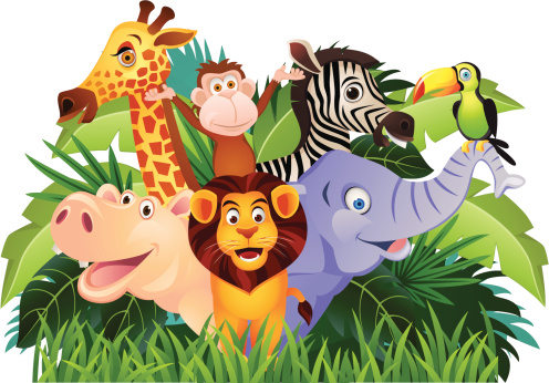 Animal Cartoon Group Stock Illustration - Download Image Now - Animal,  Cartoon, Animal Wildlife - iStock