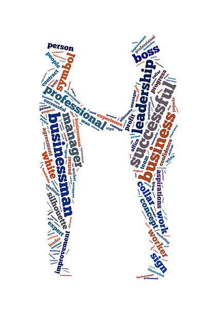 istock Businessmen shaking hands in tag cloud 155668303