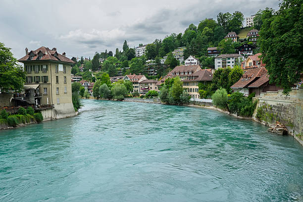 bern, schweiz - nydeggbrucke stock-fotos und bilder