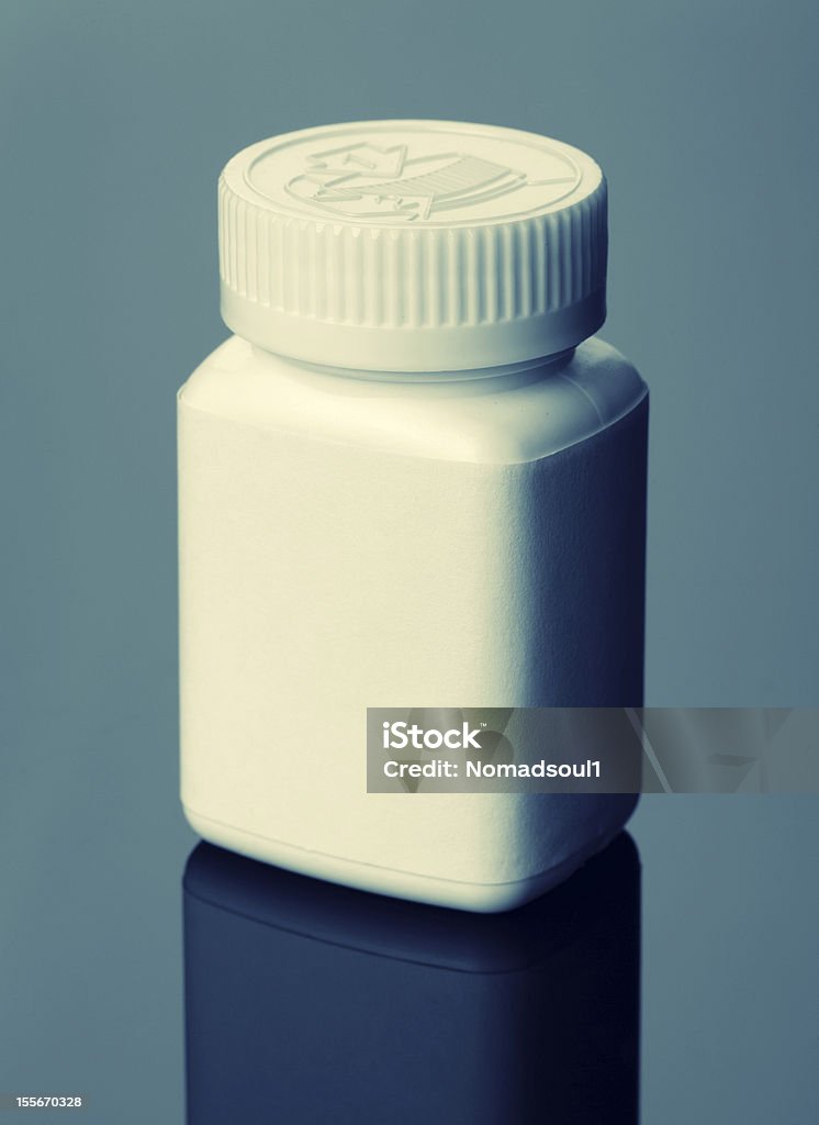 Frasco de pílulas branco - Royalty-free Assistência Foto de stock