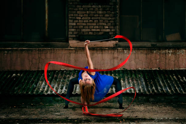 istock Grunge Rhythmic Gymnastics - Ribbon Dance 155671226