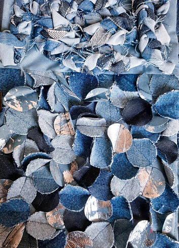 Blue denim texture recycled pattern