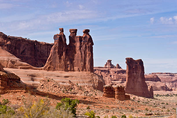 istock Natural stone sculpture Three Gossips in Arches National Park 155671693