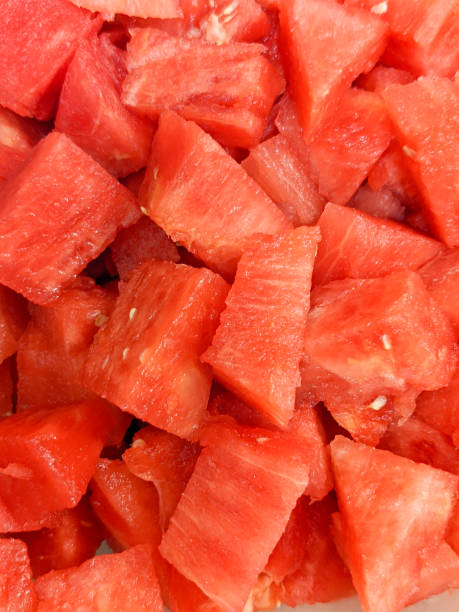 istock Freshly Cut Chunks of Organic Watermelon 1556730252