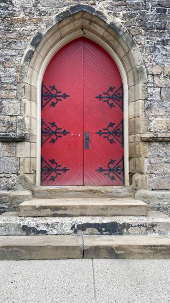 istock Old Red Church door 1556742668