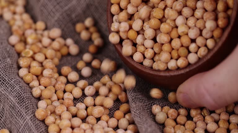 dry yellow peas scattered before cooking