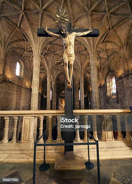 Cristo Allinterno Del Monastero Hieronymites Mosteiro Dos Jerónimos - Fotografie stock e altre immagini di Abbazia