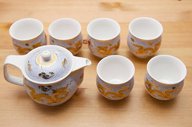 istock Traditional Chinese set of teapot and teacups 155677217