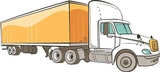 Vector illustration of Eighteen Wheeler-Transfer Truck