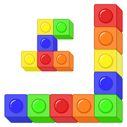 Arabic Alphabet letter colorful blocks