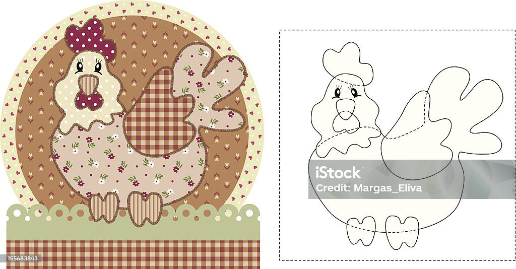 Chicken Patchwork Stock Illustration - Download Image Now - Appliqué ...