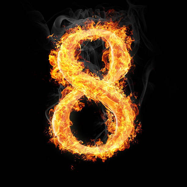 istock Fonts, numbers and symbols in fire for different purposes 155685320