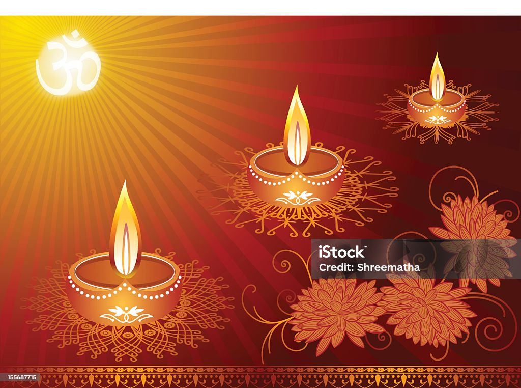 Diwali decoração elegante fundo - Vetor de Brilhante - Luminosidade royalty-free