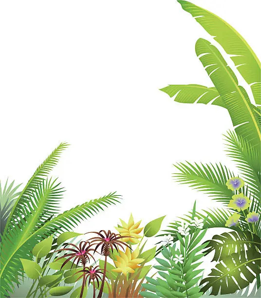 Vector illustration of Jungle Scene Border