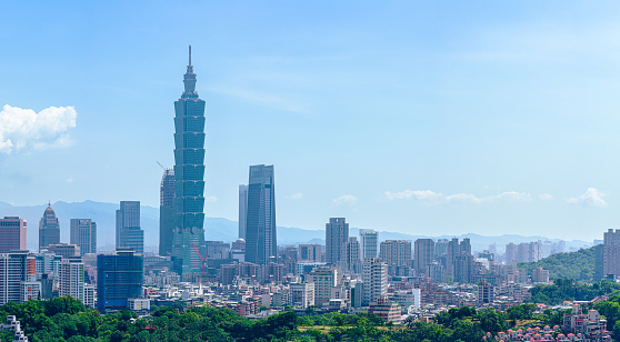 Taipei City, Taiwan skyline viewed during the day