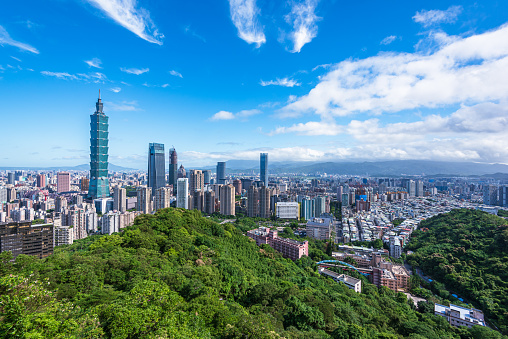 Taipei City, Taiwan skyline viewed during the day