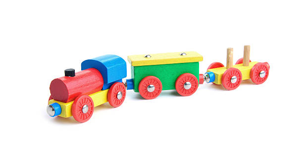 istock Wooden toy train onwhite 155690419