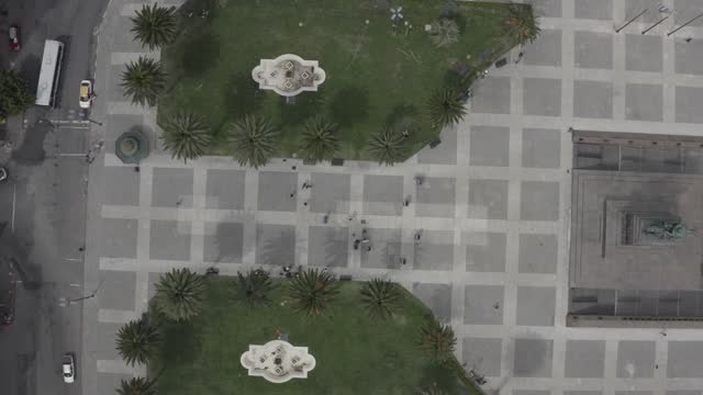 Drone in the independence square of the city of Montevideo