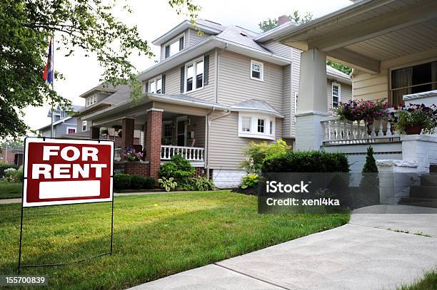 A Beautiful Home Available For Rent Stock Photo - Download Image Now - House Rental, For Rent Sign, Residential Building