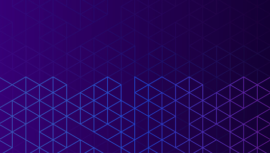 Abstract geometric background with isometric digital blocks. Block-chain concept and modern technology. Vector Illustration.