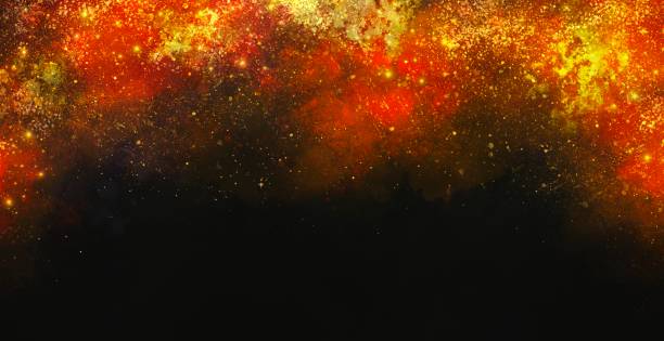 istock Illustration of red and gold sparks and black background with gorgeous and gorgeous image 1557051465