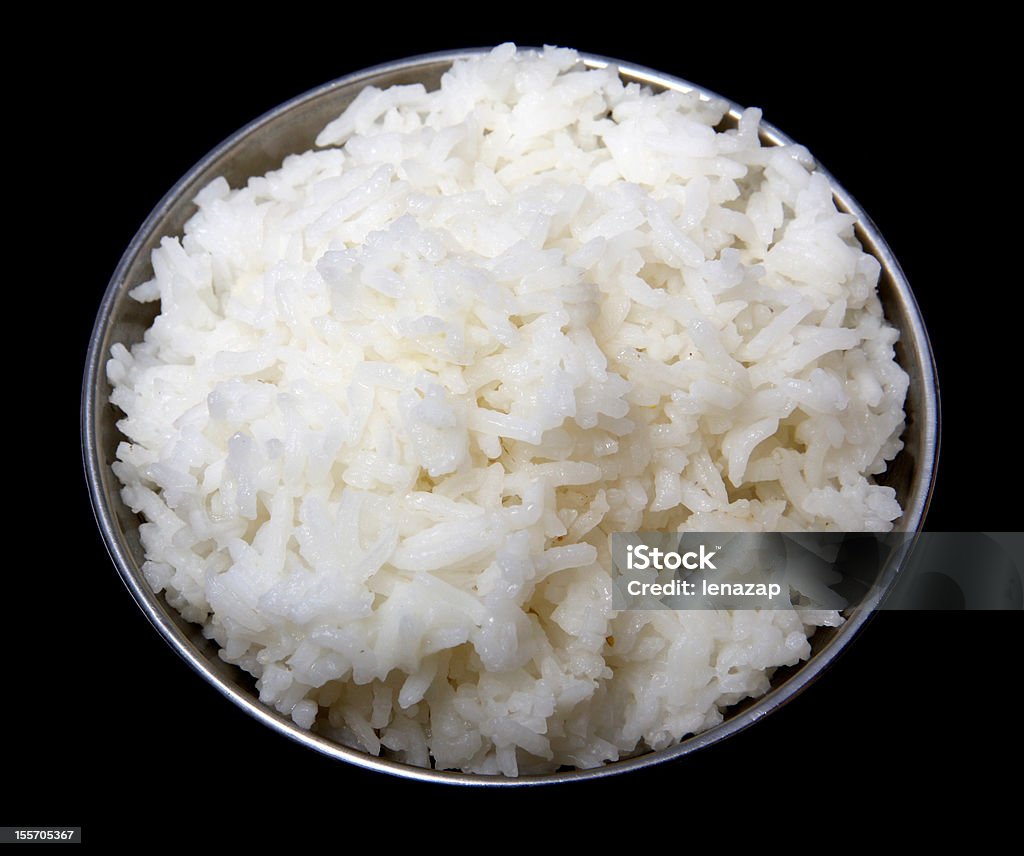 Preparado en acero tazón de arroz - Foto de stock de Acero libre de derechos