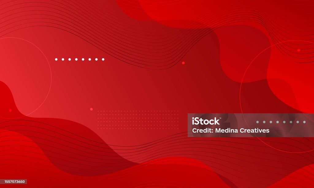 Gradient Red Abstract Design Background With Wave Line Particle Stock ...