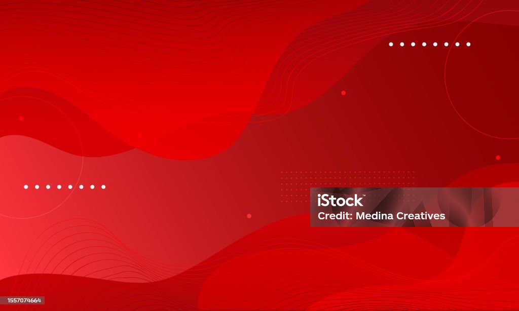 Gradient Red Abstract Design Background With Wave Line Particle Stock ...