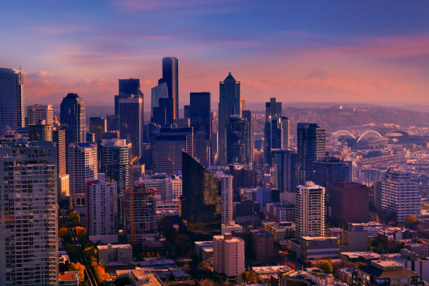 istock Seattle skyline in Seattle Washington, USA 1557125915