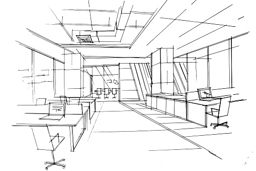 Working Part Line Drawing A Line Drawing Using Interior Architecture ...
