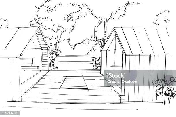 Line Drawing Patterns Building Line Drawings Of Exterior Building A Line Drawing Using Interior ...