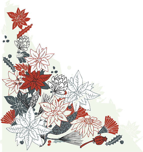 Poinsettia bouquet vector art illustration