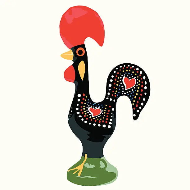 Vector illustration of Portuguese Rooster Luck