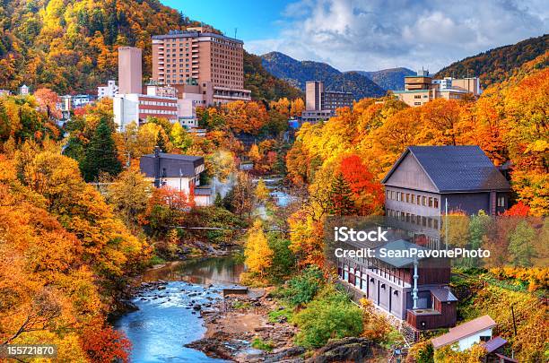 An Autumnal Long Shot Of Jozankei Japan Stock Photo - Download Image Now - Hokkaido, Japan, Autumn