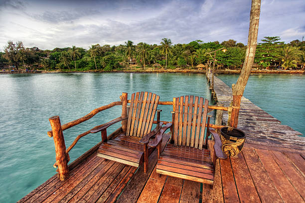 istock Old wooden pier in the sea 155724933