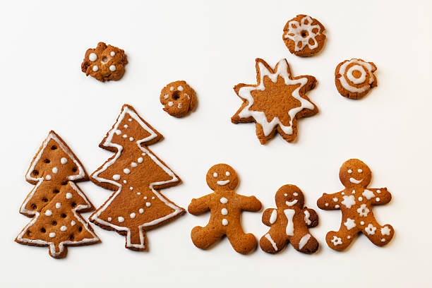 istock Gingerbread Men with Star and Christmas trees 155725236