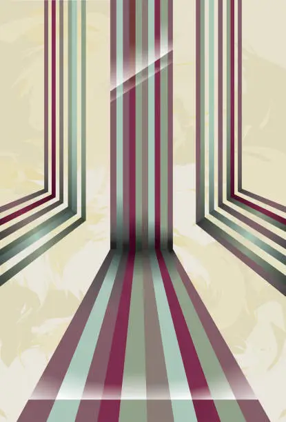 Vector illustration of Colorful lines in perspective