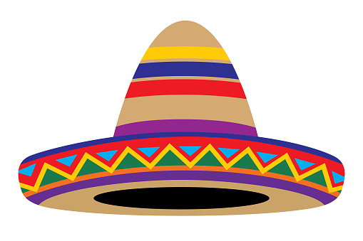 Sombrero IconVector illustration of a colorful sombrero on a white background.