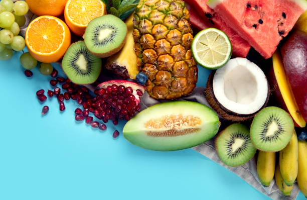 istock Assortment of exotic fruits. 1557263481