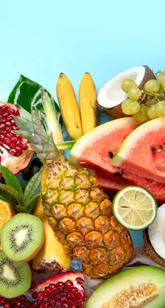 istock Assortment of exotic fruits. 1557263741